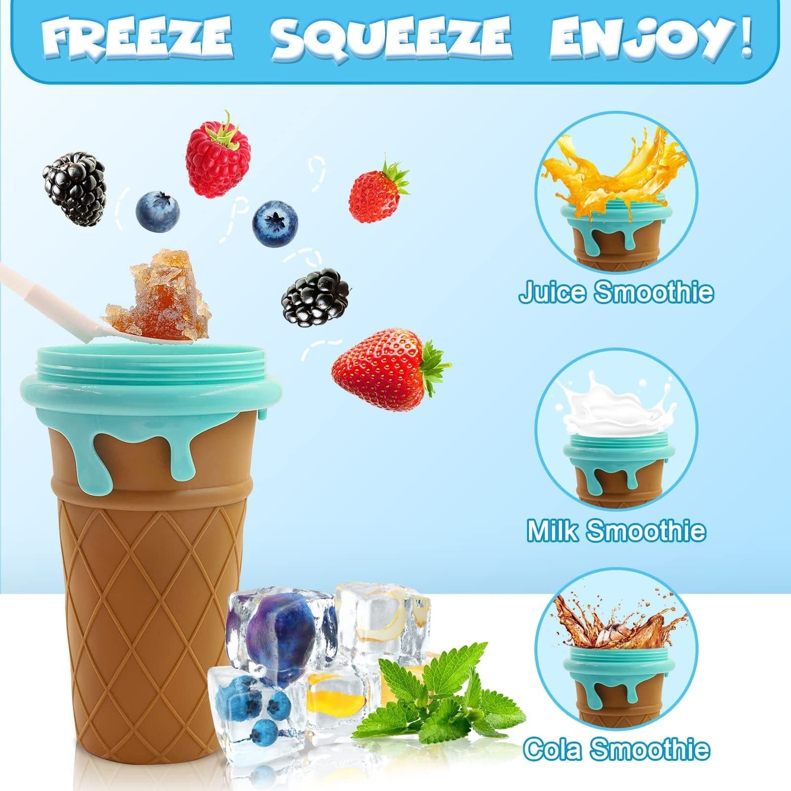 image-500ml Large Capacity Slushy Cup Summer Squeeze Homemade Juice Water Bottle Quick-Frozen Smoothie Sand Cup Pinch Fast Cooling Magic Ice Cream Slushy Maker Beker Kitchen Gadgets