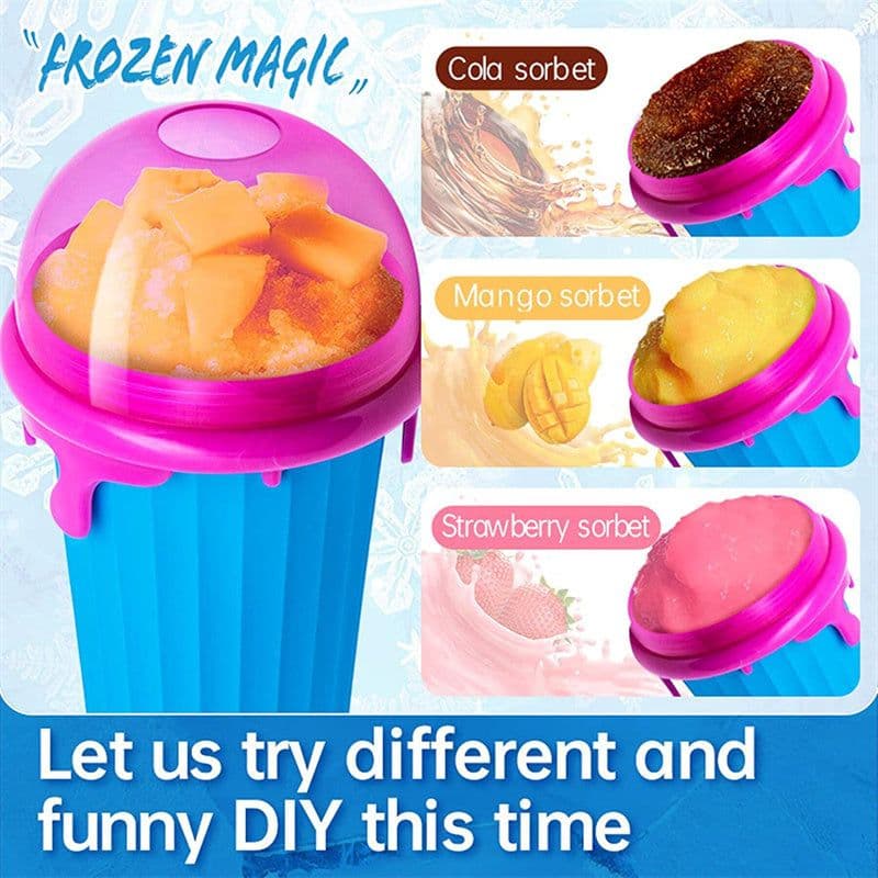 image-500ml Large Capacity Slushy Cup Summer Squeeze Homemade Juice Water Bottle Quick-Frozen Smoothie Sand Cup Pinch Fast Cooling Magic Ice Cream Slushy Maker Beker Kitchen Gadgets