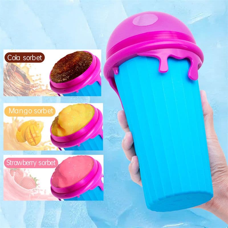 image-500ml Large Capacity Slushy Cup Summer Squeeze Homemade Juice Water Bottle Quick-Frozen Smoothie Sand Cup Pinch Fast Cooling Magic Ice Cream Slushy Maker Beker Kitchen Gadgets