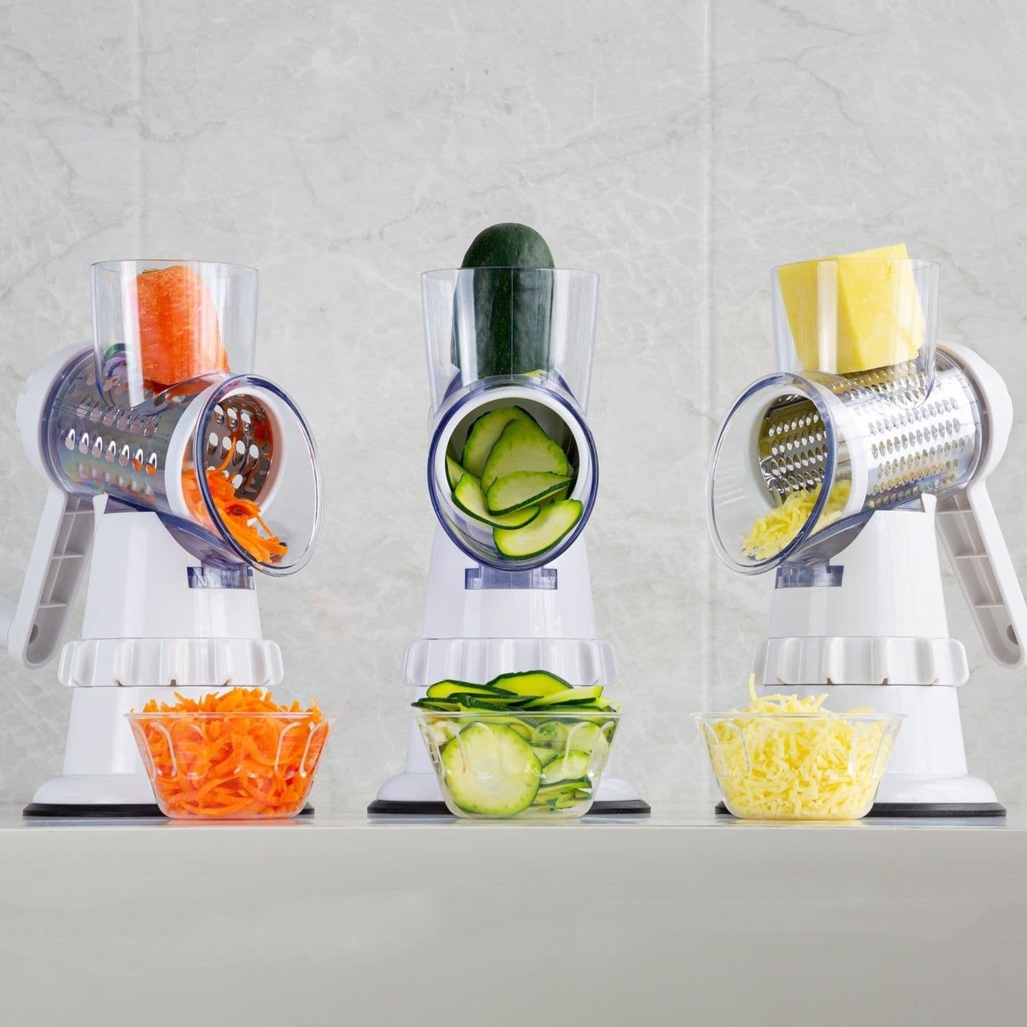 image-3 In 1 Vegetable Slicer Manual Kitchen Accessories Grater For Vegetable Cutter Round Chopper Mandolin Shredder Potato Home Kitchen Supplies Kitchen Gadgets