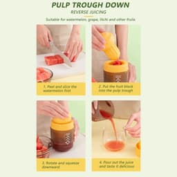 image-Mini Portable Manual Juicer Citrus Juicer Manual Lemon Squeezer Lime Orange Juicer Homemade DIY Fruit Orange Separating Juicer Fruit Separator Not Splash Semi-Transparent Non-electric Lemon Squeezer