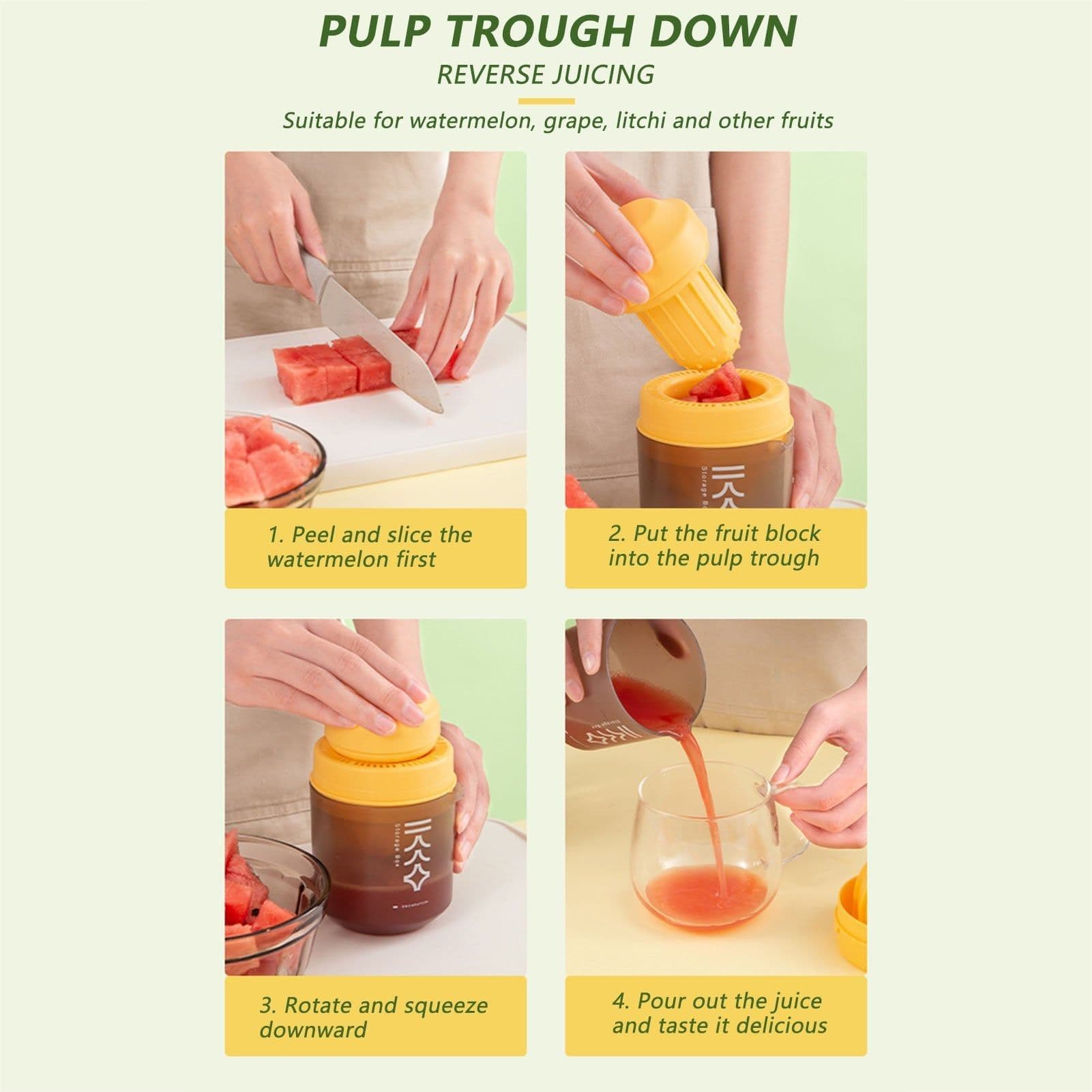 image-Mini Portable Manual Juicer Citrus Juicer Manual Lemon Squeezer Lime Orange Juicer Homemade DIY Fruit Orange Separating Juicer Fruit Separator Not Splash Semi-Transparent Non-electric Lemon Squeezer