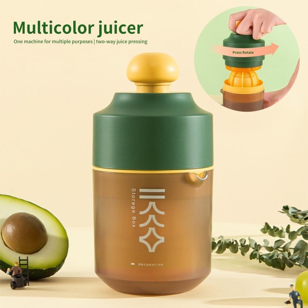 image-Mini Portable Manual Juicer Citrus Juicer Manual Lemon Squeezer Lime Orange Juicer Homemade DIY Fruit Orange Separating Juicer Fruit Separator Not Splash Semi-Transparent Non-electric Lemon Squeezer