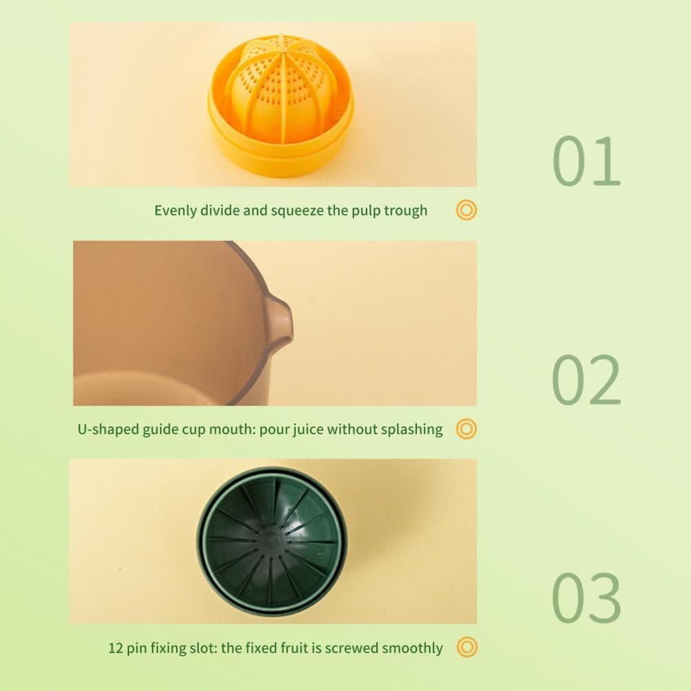 image-Mini Portable Manual Juicer Citrus Juicer Manual Lemon Squeezer Lime Orange Juicer Homemade DIY Fruit Orange Separating Juicer Fruit Separator Not Splash Semi-Transparent Non-electric Lemon Squeezer