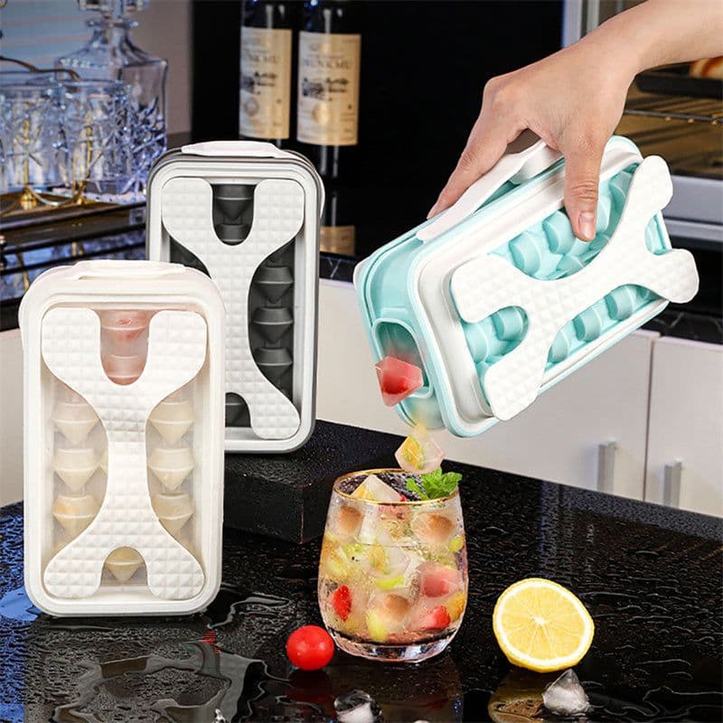 image-2in1 Portable Silicone Ice Ball Mold Ice Maker Water Bottle Ice Cube Mould Bottle Creative Ice Ball Diamond Curling Summer Kitchen Gadgets