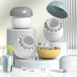 image-Ice Block Mold Silicone Mushroom Ice Cup Frozen Refrigerator Ice Grid Box Durable Easy Demould Bucket Homemade Crushed Ice Maker Ktichen Gadgets