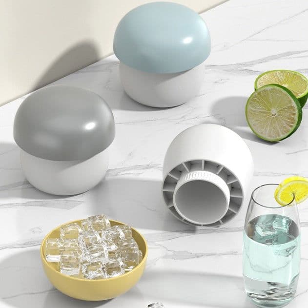 image-Ice Block Mold Silicone Mushroom Ice Cup Frozen Refrigerator Ice Grid Box Durable Easy Demould Bucket Homemade Crushed Ice Maker Ktichen Gadgets