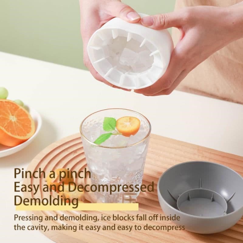 image-Ice Block Mold Silicone Mushroom Ice Cup Frozen Refrigerator Ice Grid Box Durable Easy Demould Bucket Homemade Crushed Ice Maker Ktichen Gadgets