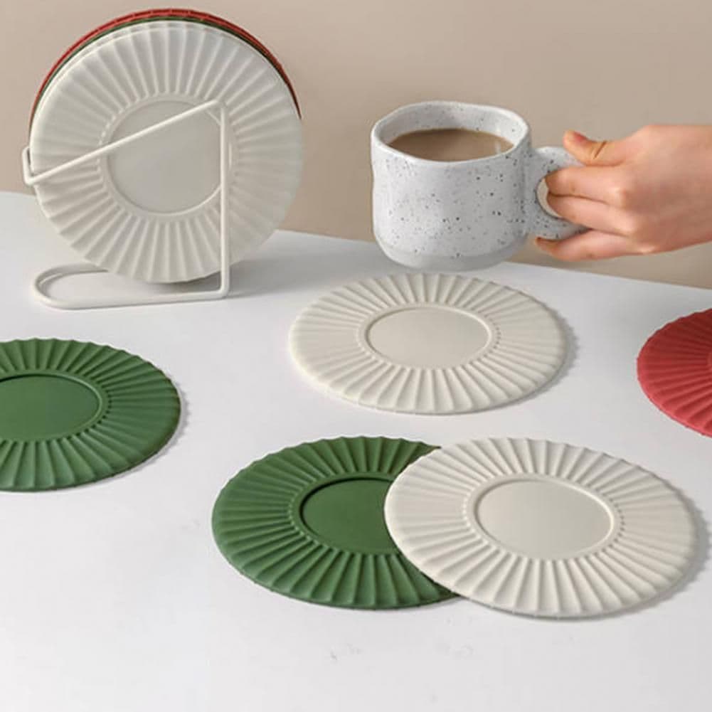 image-Non-slip Silicone Dining Table Placemat Kitchen Accessories Mat Cup Bar Drink Coffee Mug Pads, Heat Insulation Coasters, Drink Cup Mat For Bar Kitchen And Patio Tabletop