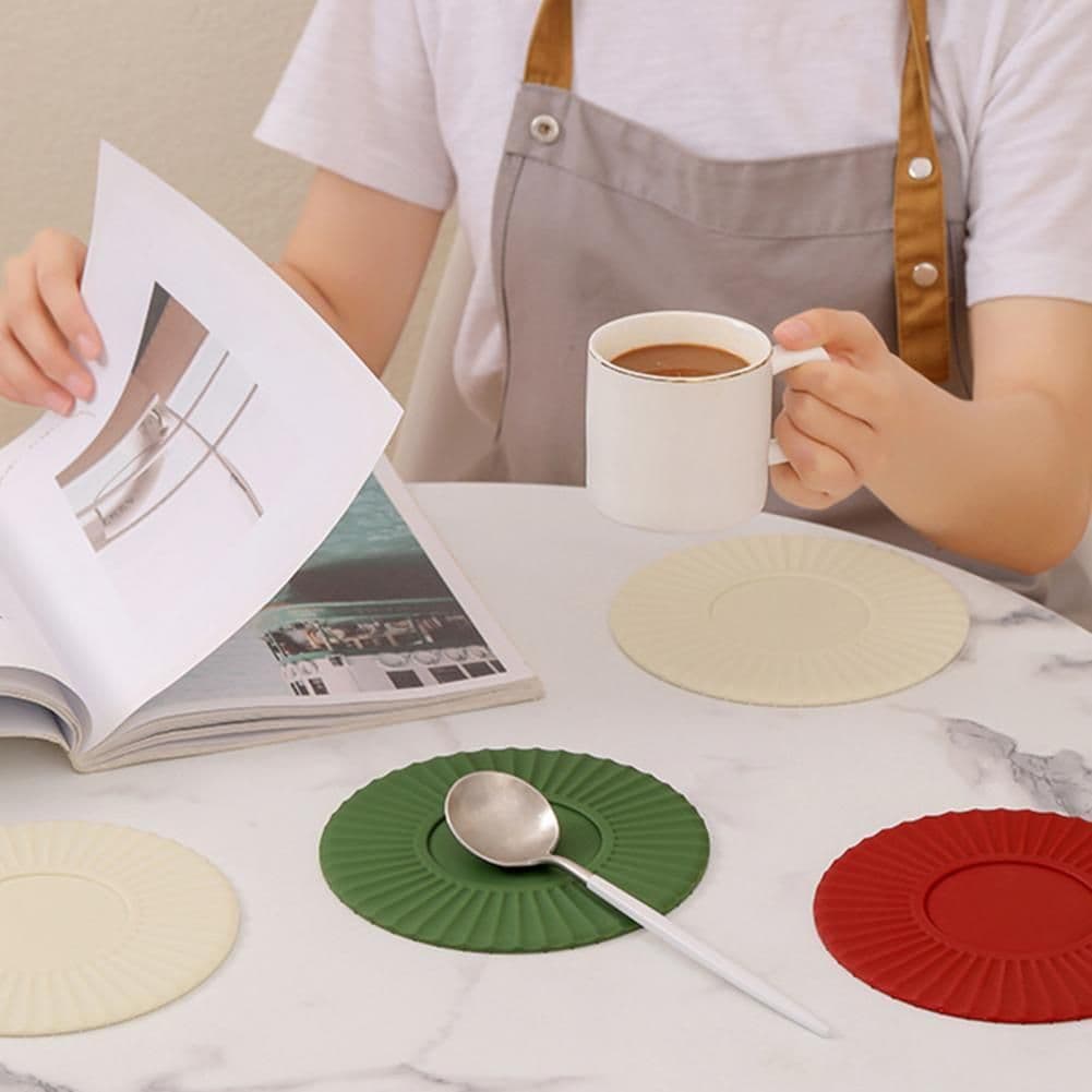 image-Non-slip Silicone Dining Table Placemat Kitchen Accessories Mat Cup Bar Drink Coffee Mug Pads, Heat Insulation Coasters, Drink Cup Mat For Bar Kitchen And Patio Tabletop