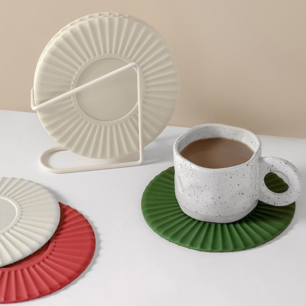 image-Non-slip Silicone Dining Table Placemat Kitchen Accessories Mat Cup Bar Drink Coffee Mug Pads, Heat Insulation Coasters, Drink Cup Mat For Bar Kitchen And Patio Tabletop