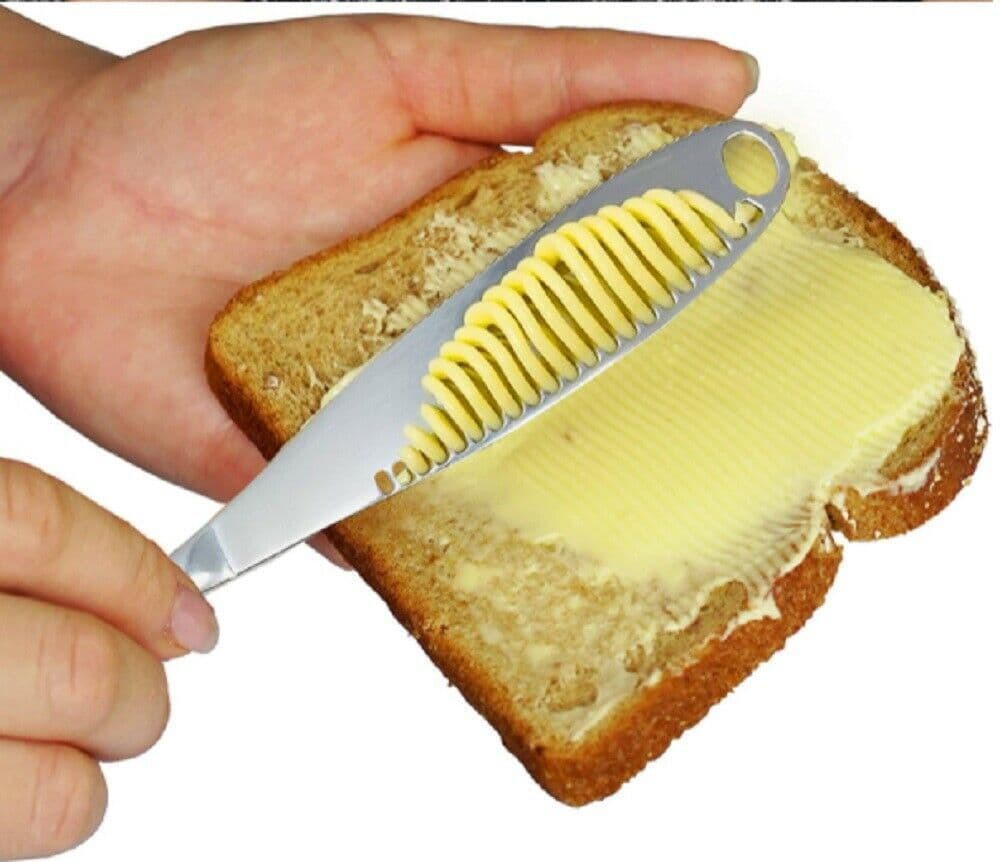 image-3 In 1 Stainless Steel Butter Spreader Knife Butter Curler Spreader Butter Knife