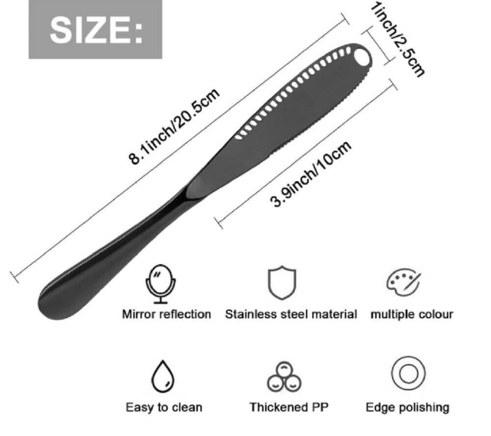 image-3 In 1 Stainless Steel Butter Spreader Knife Butter Curler Spreader Butter Knife