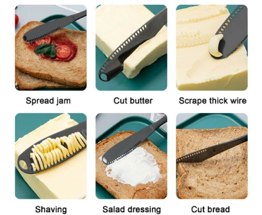 image-3 In 1 Stainless Steel Butter Spreader Knife Butter Curler Spreader Butter Knife