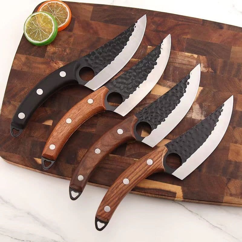 image-Stainless Steel Hand Hammered Tone Boning Knife Household Kitchen