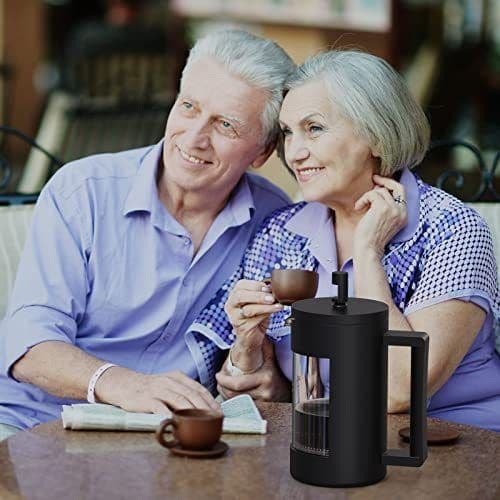 image-French Press Coffee Maker, Camping Plastic Glass French Coffee Press, Medium Size Tea And Frothed Milk Press,100 Percent BPA Free Prensa Francesa, Rust-Free And Dishwasher Safe,12 Oz & 21 Oz
