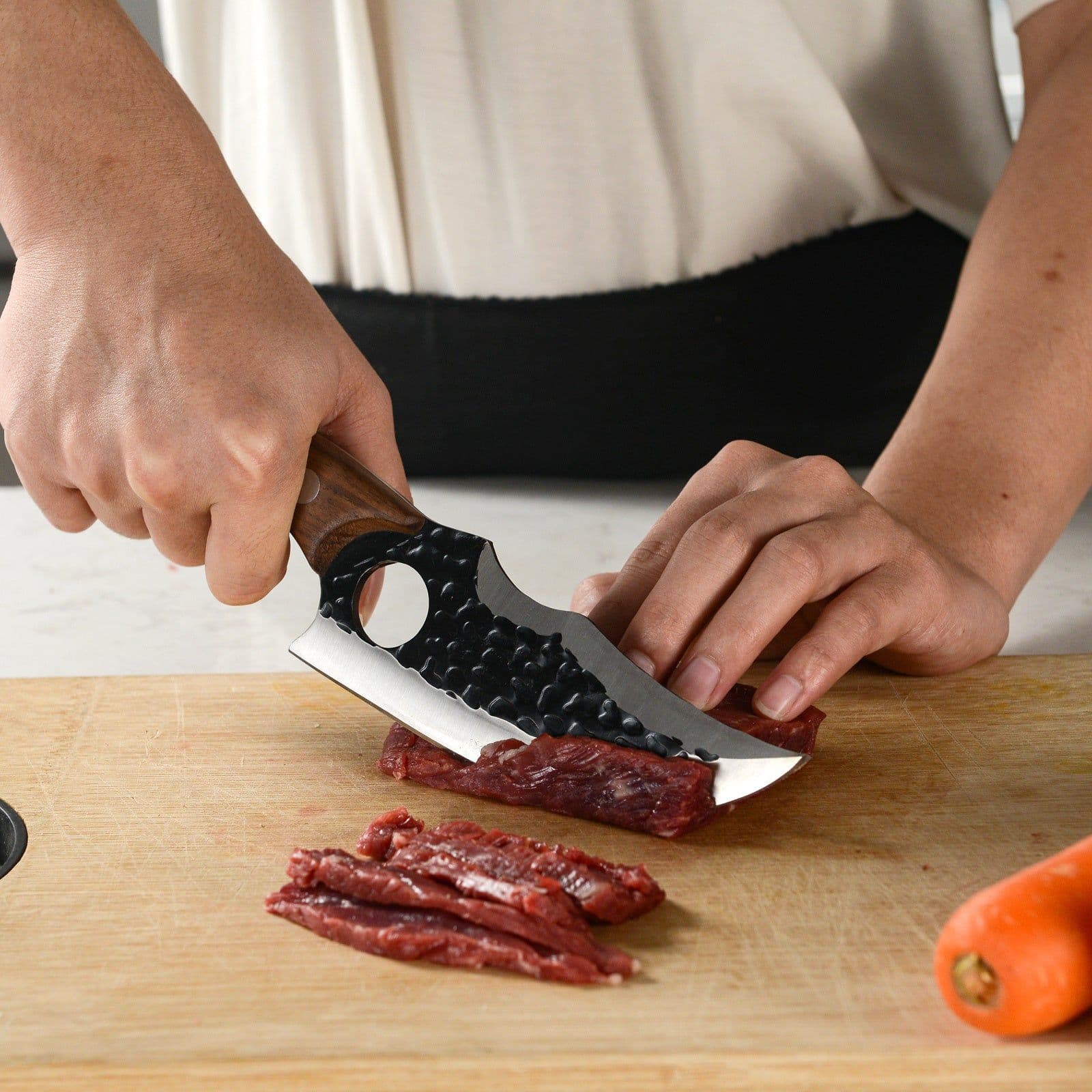 image-Kegani Viking Knife For Meat Cutting 6 Inch Meat Cleaver Boning Knife, High Carbon Steel Fillet Knife With Sheath For Kitchen And Outdoor Camping Gifts