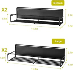 image-Magnetic Spice Rack For Refrigerator, 4 Pack Fridge Magnet Organizer Magnetic Shelf For Refrigerator And Microwave Oven Metal Fridge Shelf For Kitchen