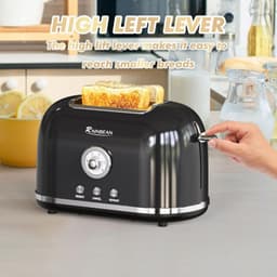 image-Toaster 2 Slice Retro Toaster Stainless Steel With 6 Bread Shade Settings And Bagel Cancel Defrost Reheat Function, Cute Bread Toaster With Extra Wide Slot And Removable Crumb Tray