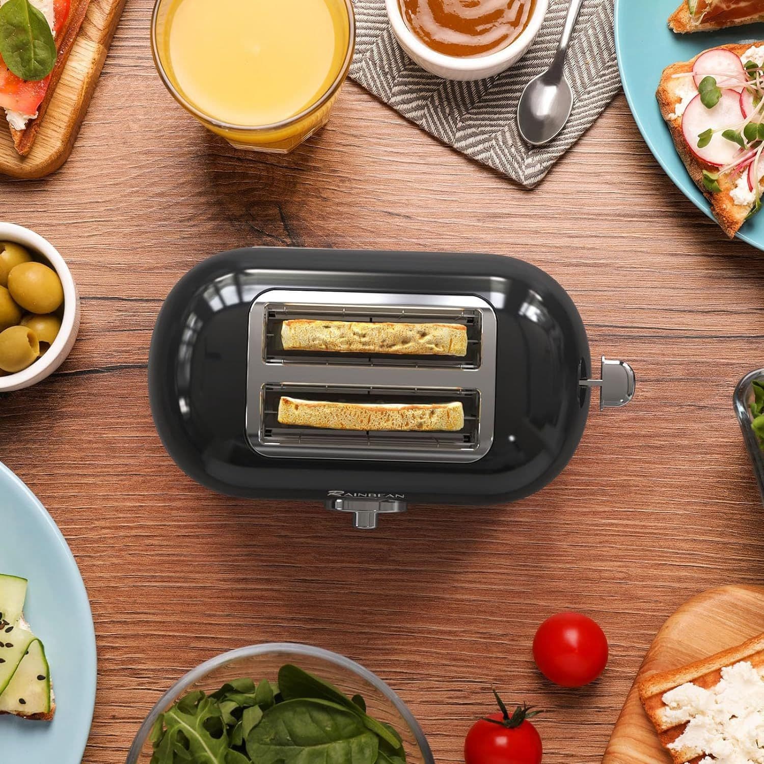 image-Toaster 2 Slice Retro Toaster Stainless Steel With 6 Bread Shade Settings And Bagel Cancel Defrost Reheat Function, Cute Bread Toaster With Extra Wide Slot And Removable Crumb Tray