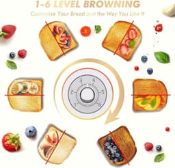 image-Toaster 2 Slice Retro Toaster Stainless Steel With 6 Bread Shade Settings And Bagel Cancel Defrost Reheat Function, Cute Bread Toaster With Extra Wide Slot And Removable Crumb Tray