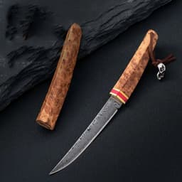image-New Damascus Steel Knife Handle Meat Knife