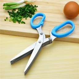 image-Kitchen Crushing Chopped Green Onion Multi-functional Stainless Steel Five-layer Crushing Scissors