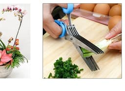 image-Kitchen Crushing Chopped Green Onion Multi-functional Stainless Steel Five-layer Crushing Scissors
