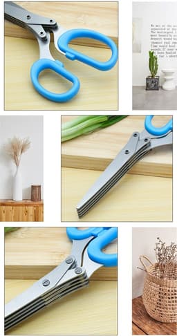 image-Kitchen Crushing Chopped Green Onion Multi-functional Stainless Steel Five-layer Crushing Scissors