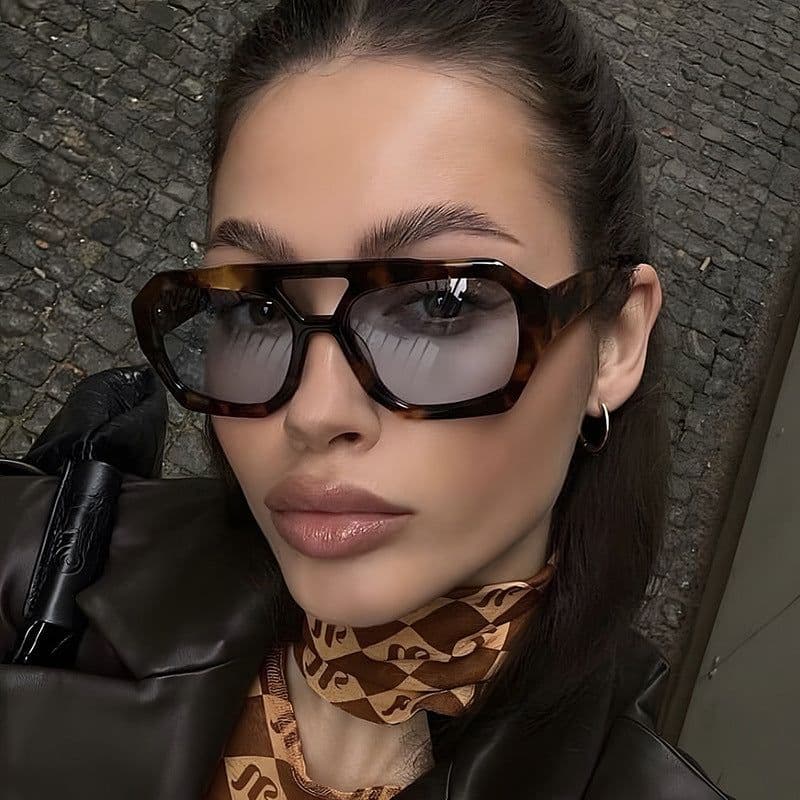 image-Ins Big Frame Leopard Sunglasses Summer Sunshade Beach Vacation Glasses