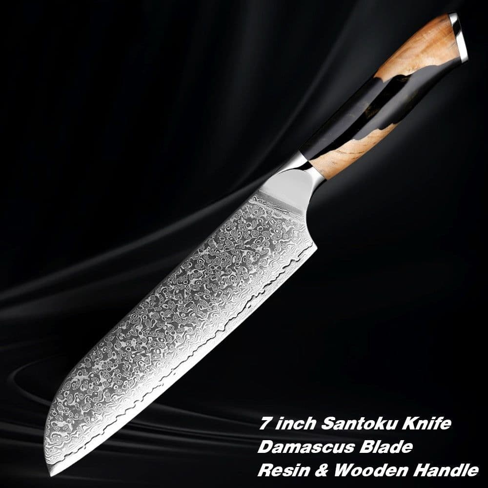 image-Damascus Steel Chef Knife Kitchen Professional Knives