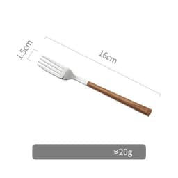 image-Nordic Household Steak Knife Fork Spoon Plate Stainless Steel Wooden Western Tableware Set
