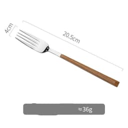 image-Nordic Household Steak Knife Fork Spoon Plate Stainless Steel Wooden Western Tableware Set