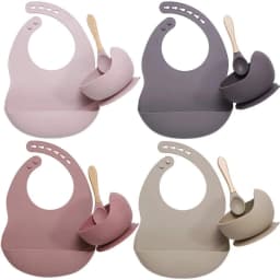 image-Suitable For Silicone Baby Plate Bowl Spoon Combo Set