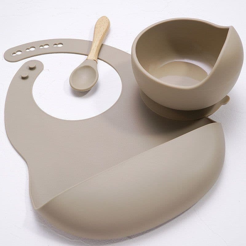 image-Suitable For Silicone Baby Plate Bowl Spoon Combo Set