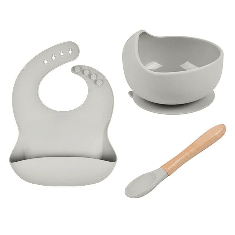image-Suitable For Silicone Baby Plate Bowl Spoon Combo Set