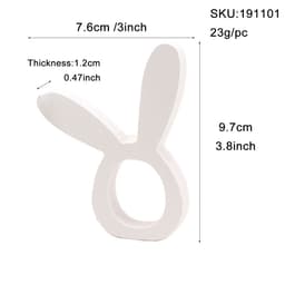 image-Easter Bunny Napkin Ring Holders Easter Table Decoration for Home Wooden Rabbit Ear Tissue Ring Happy Easter Party Supply