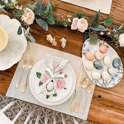 image-Easter Bunny Napkin Ring Holders Easter Table Decoration for Home Wooden Rabbit Ear Tissue Ring Happy Easter Party Supply