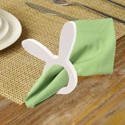 image-Easter Bunny Napkin Ring Holders Easter Table Decoration for Home Wooden Rabbit Ear Tissue Ring Happy Easter Party Supply