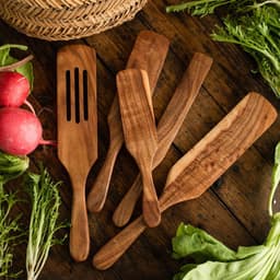 image-Teak Cooking Spatula Wood Spatula Salad Spatula