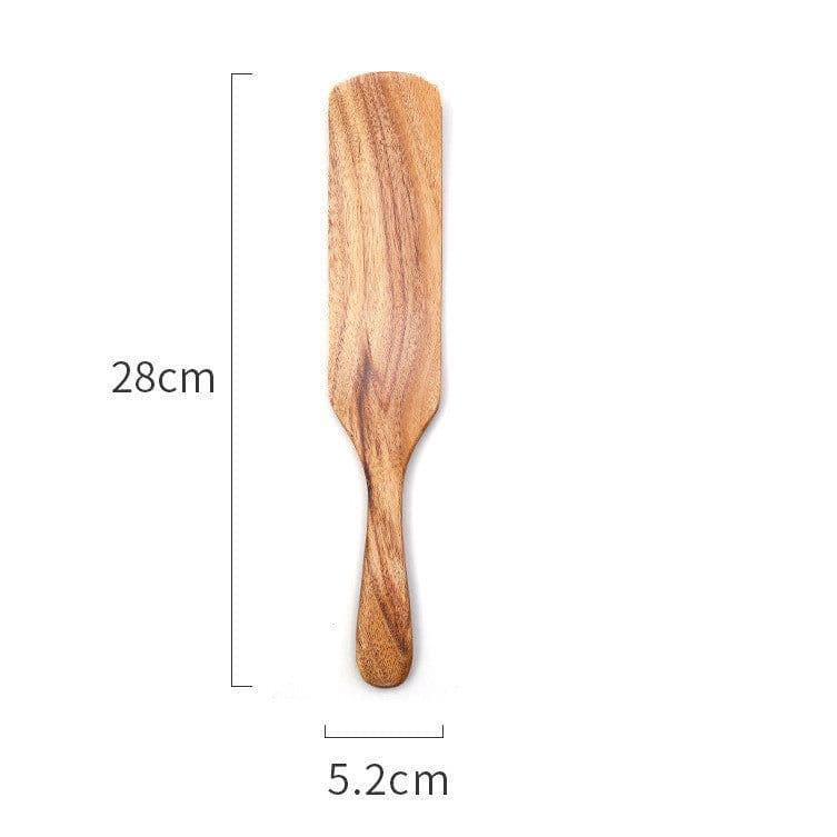 image-Teak Cooking Spatula Wood Spatula Salad Spatula