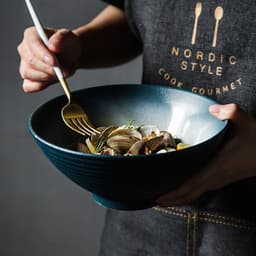 image-European Style Hotel Restaurant Big Dish Creative Ramen Beef Noodle Ceramic Bowl