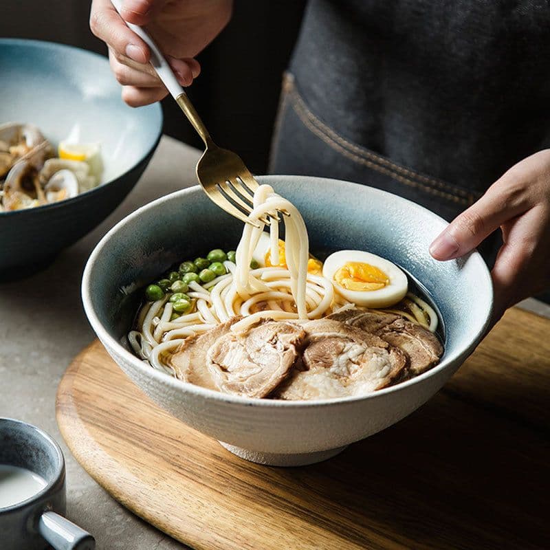 image-European Style Hotel Restaurant Big Dish Creative Ramen Beef Noodle Ceramic Bowl