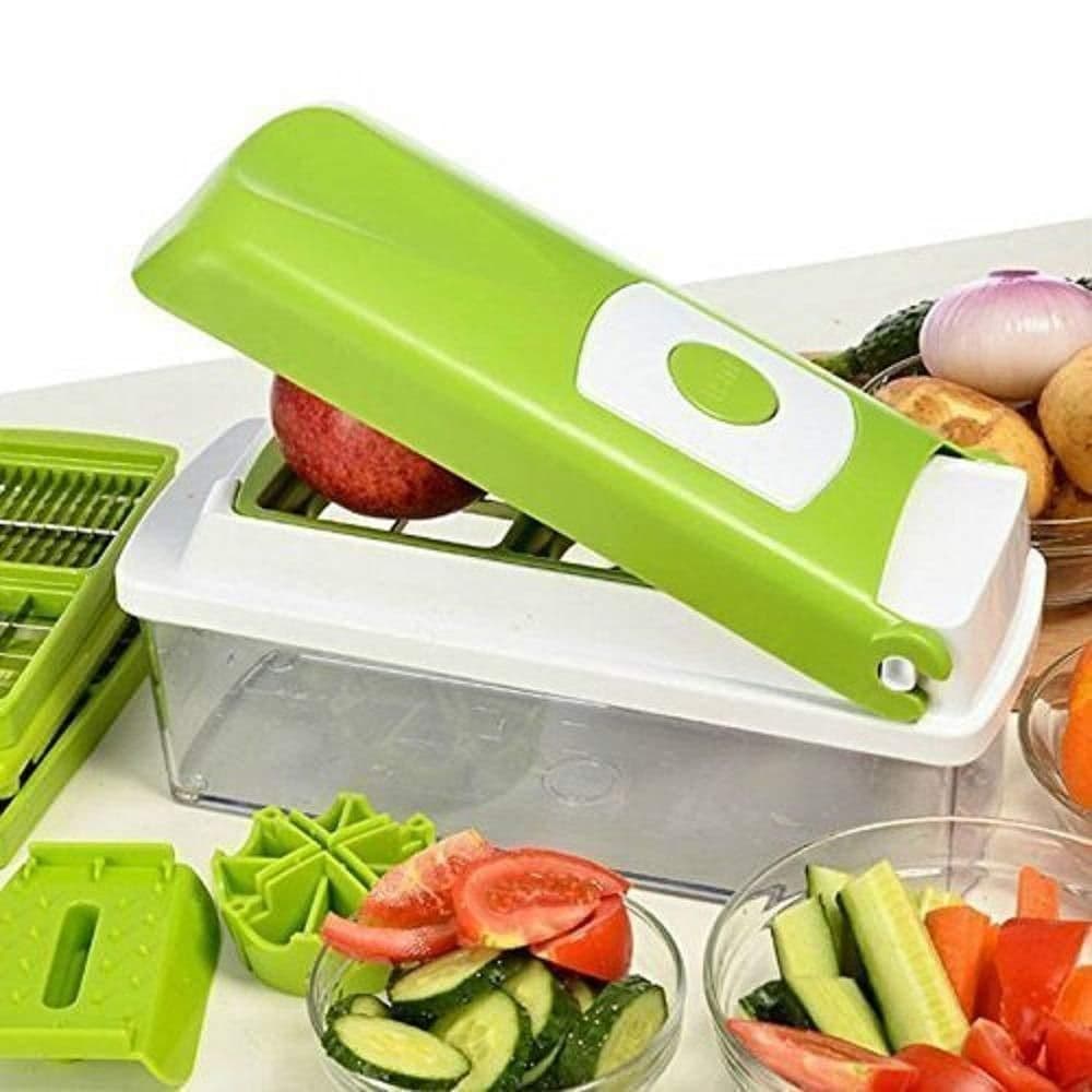 image-12pcs Multifunctional Vegetable Chopper Handle Food Grate Food Chopper Vegetable Slicer Dicer Cut Kitchen Gadgets