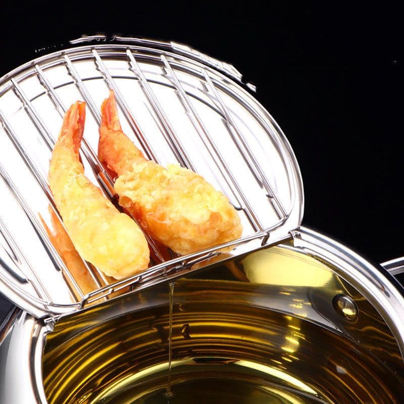 image-Temperature Controllable Japanese Household Tempura Fryer Mini Stainless Steel Fryer Induction Cooker General Gift Customization