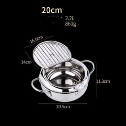image-Temperature Controllable Japanese Household Tempura Fryer Mini Stainless Steel Fryer Induction Cooker General Gift Customization