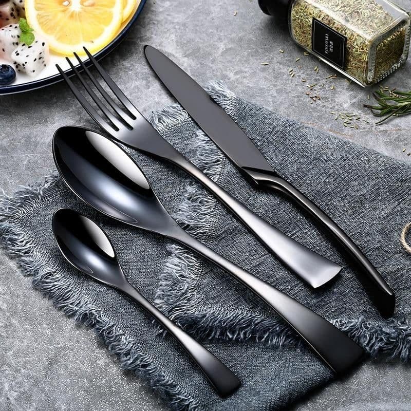 image-Cutlery Cutlery Stainless Steel Western Tableware Titanium Plated Black Gold