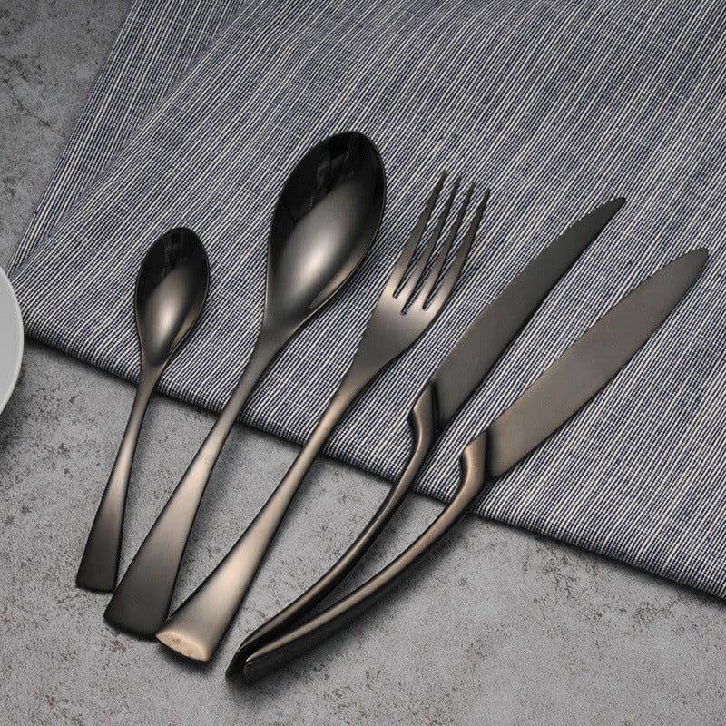 image-Cutlery Cutlery Stainless Steel Western Tableware Titanium Plated Black Gold