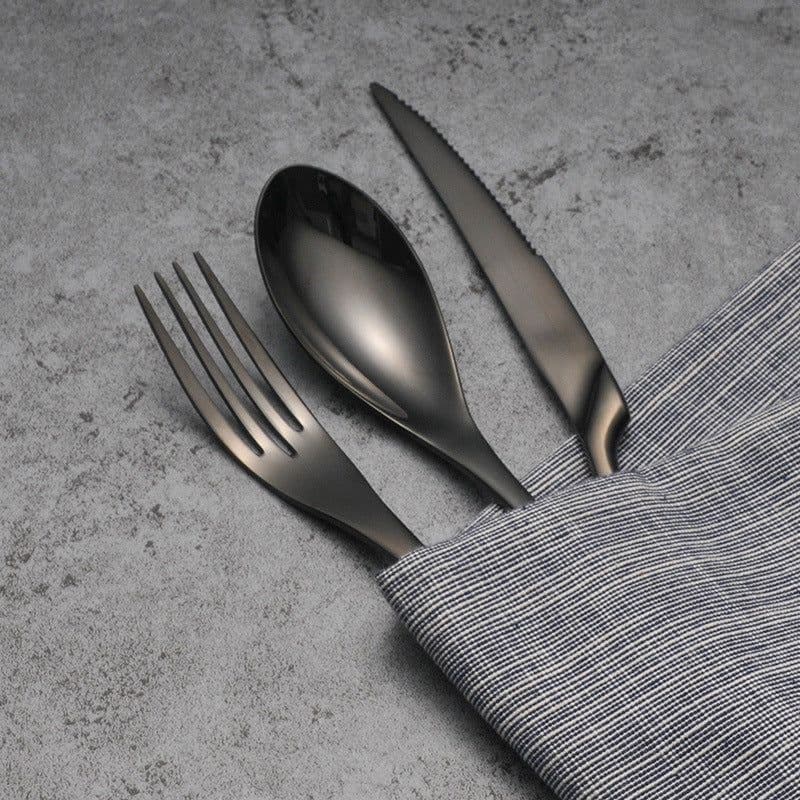 image-Cutlery Cutlery Stainless Steel Western Tableware Titanium Plated Black Gold