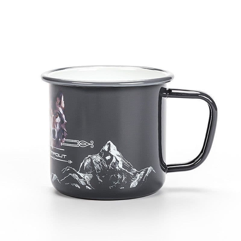 image-Enamel Camping Mug 300ml Colourful Metal Enamel Coffee Tea Camp Cups Mugs for Camping Hiking Backpacking Fishing Picnics